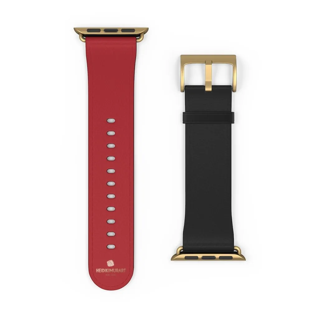 Burgundy Red Black Dual Color 38mm/42mm Watch Band For Apple Watch- Made in USA