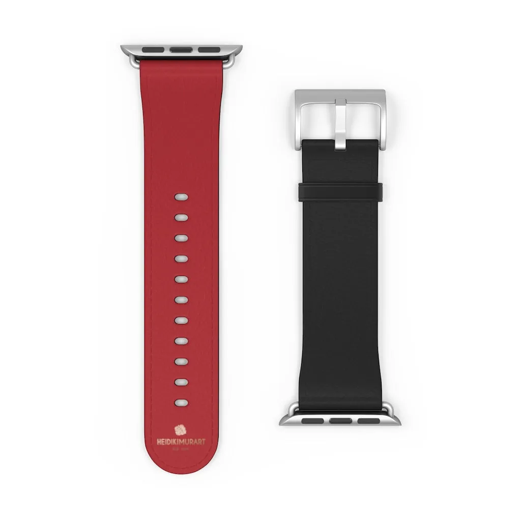 Burgundy Red Black Dual Color 38mm/42mm Watch Band For Apple Watch- Made in USA