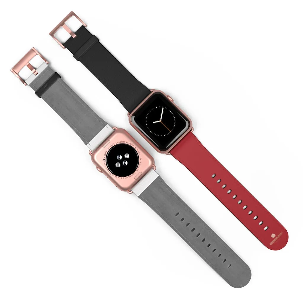 Burgundy Red Black Dual Color 38mm/42mm Watch Band For Apple Watch- Made in USA