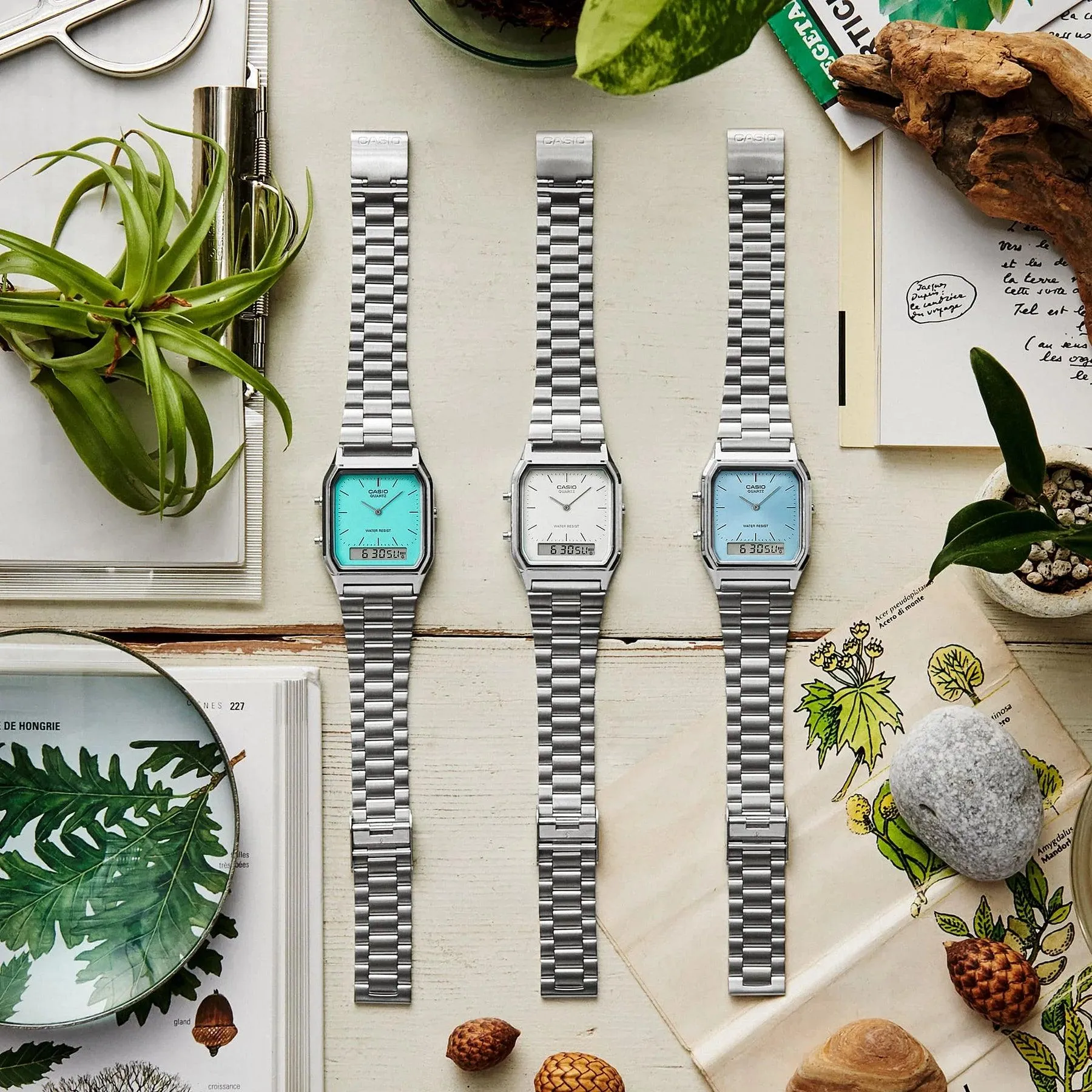 Casio Steel Vintage Duo Watch - AQ230A-2A2