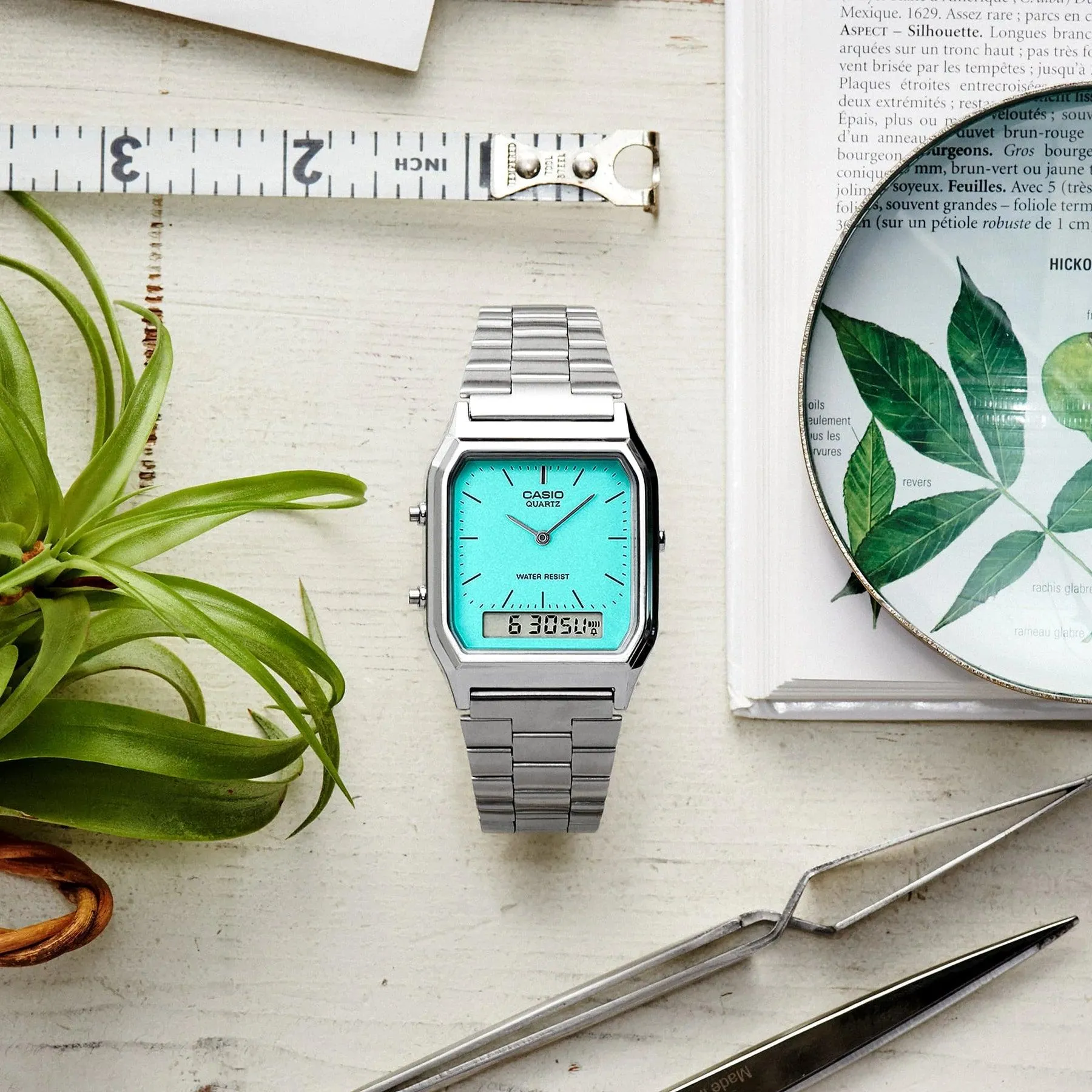 Casio Steel Vintage Duo Watch - AQ230A-2A2