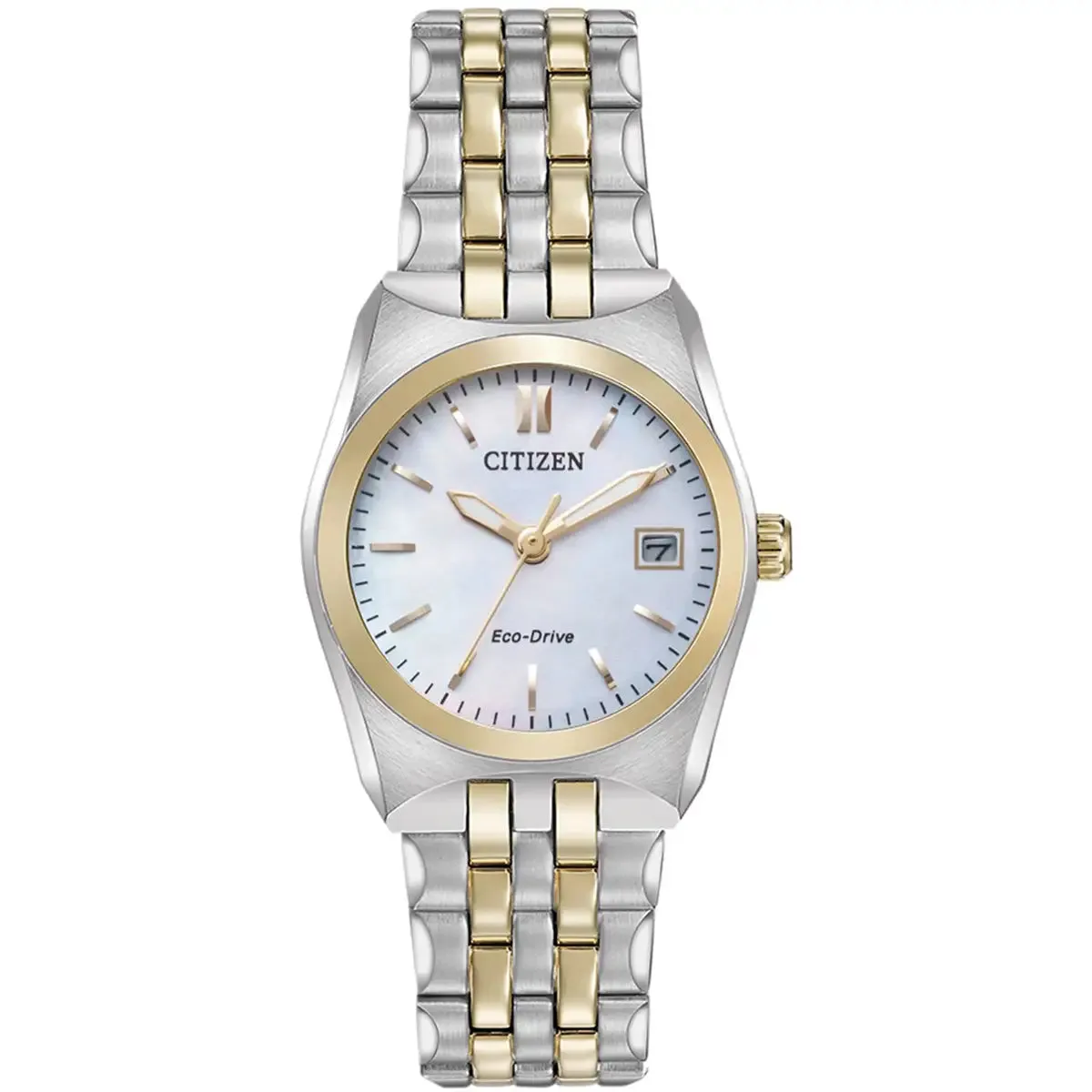 Citizen Eco-Drive Ladies Corso Two Tone White Dial Watch