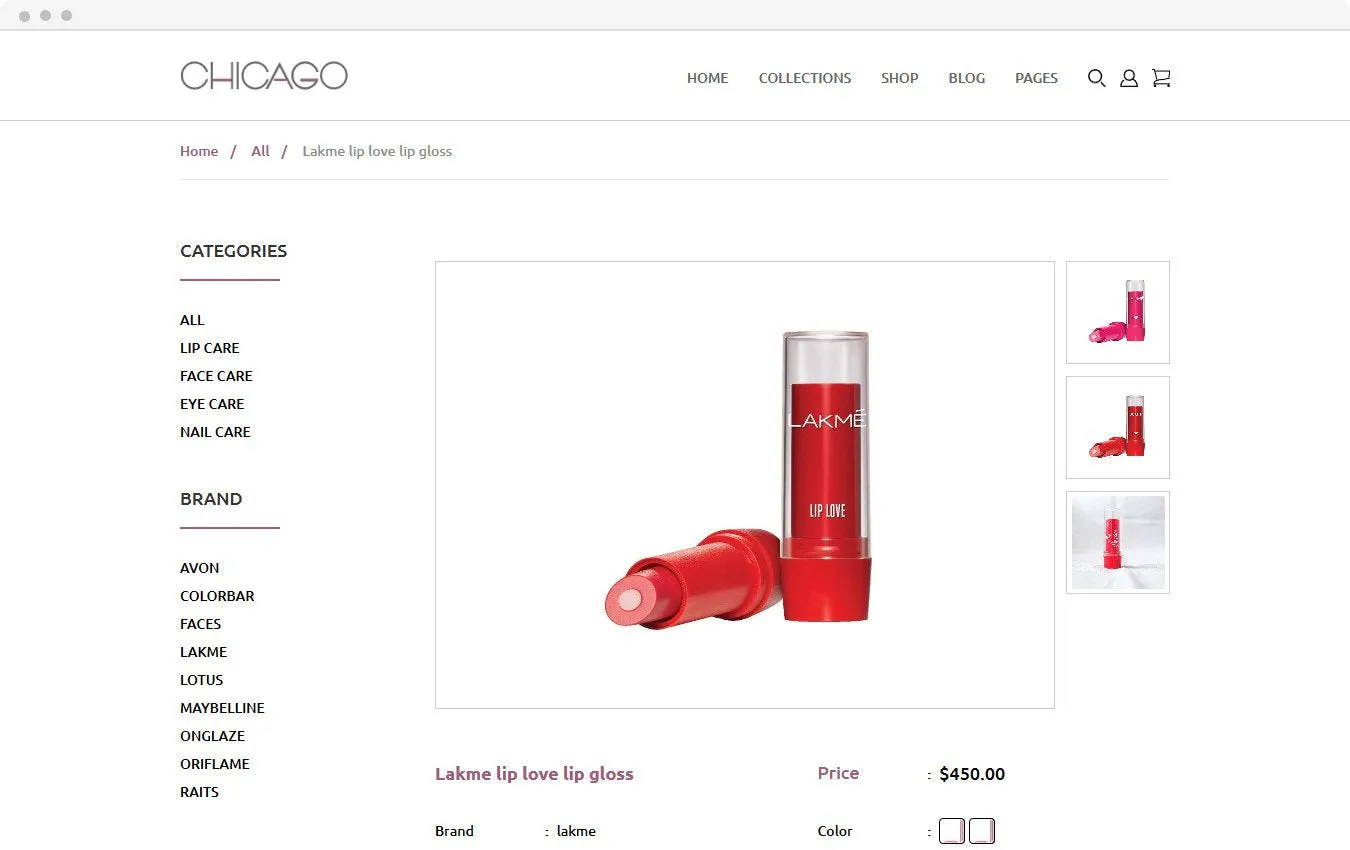 Cosmetics Store Chicago Shopify Theme
