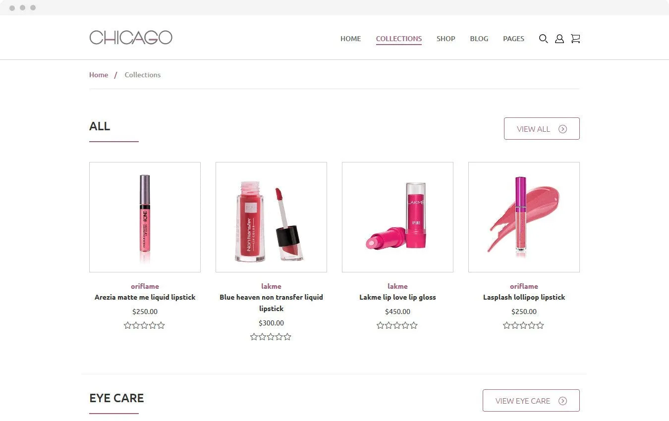 Cosmetics Store Chicago Shopify Theme
