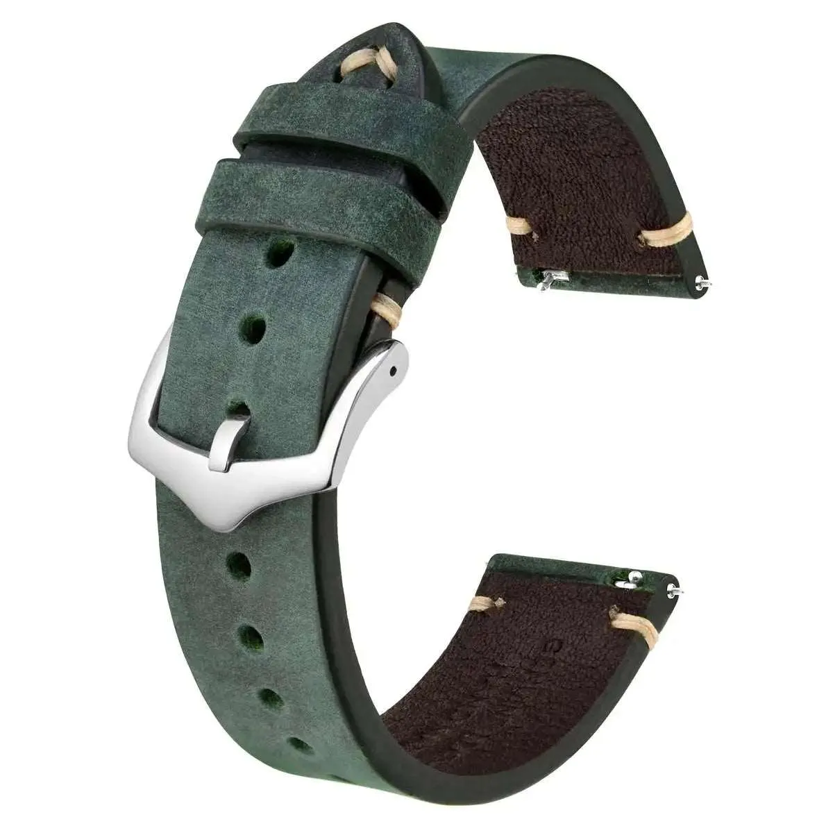 Crazy Horse Leather Watch Strap Bands,18mm 20mm 22mm