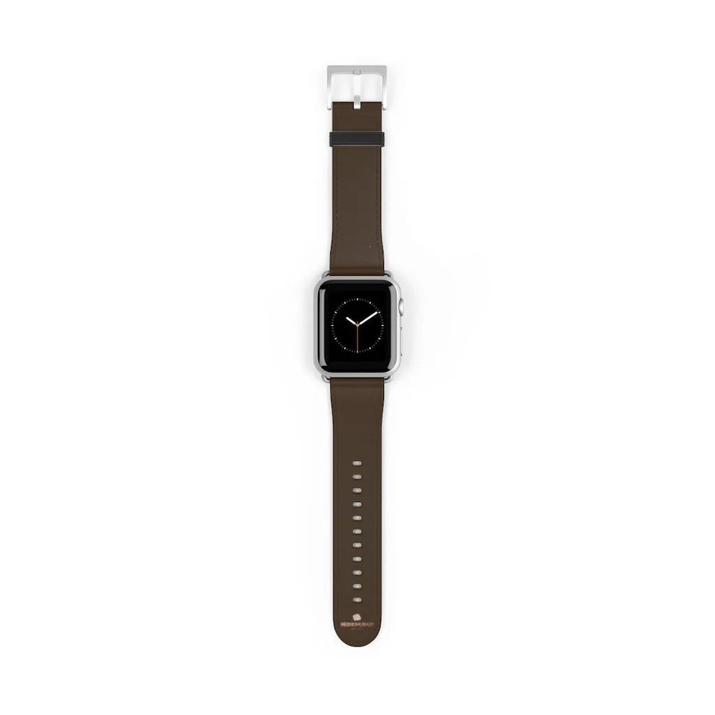 Dark Brown Solid Color Print 38mm/42mm Watch Band For Apple Watch- Made in USA