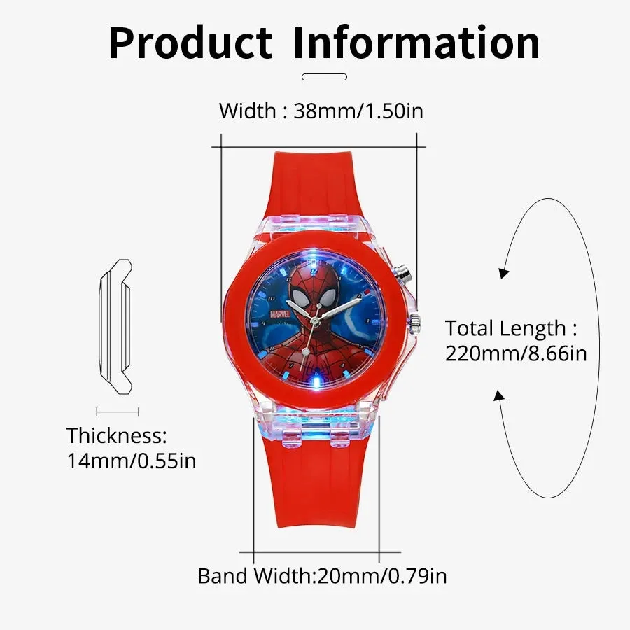Disney Mickey Children Watches Girls Color Light Source Silicone Princess Elsa Kids Watch Boys Gift Wrist Clock
