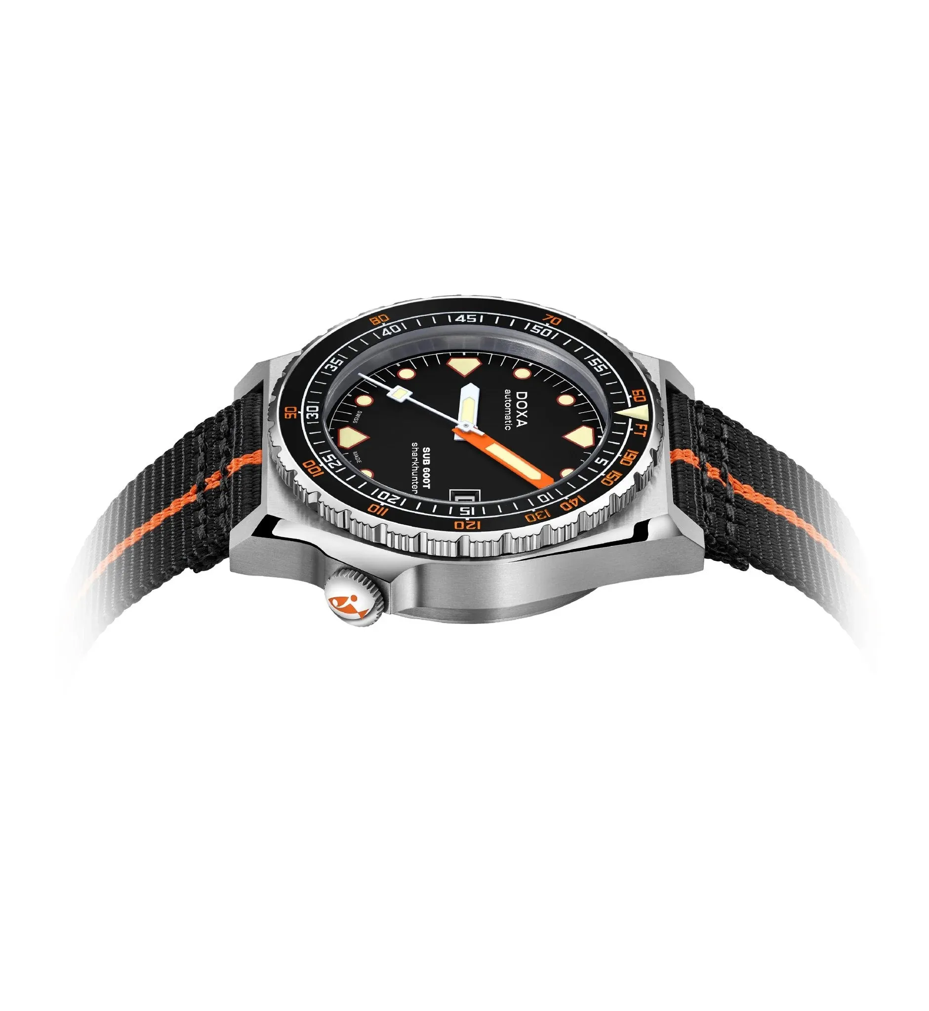 DOXA Sub 600T Sharkhunter Nato Black & Orange Ceramic - 862.10.101.20-N