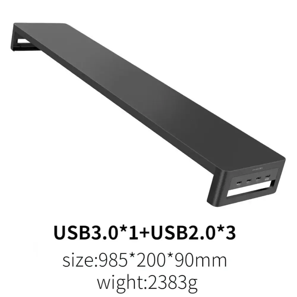 Dual Monitor Stand Holder Metal Riser with Wireless Charging Usb Hub Ports Support Transfer Data Keyboard and Mouse