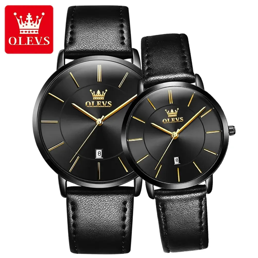 Elegance® 5869 Ultra Thin Couple Watches Set Men & Women Top Brand Luxury Simple Quartz Wristwatch Calendar Clock
