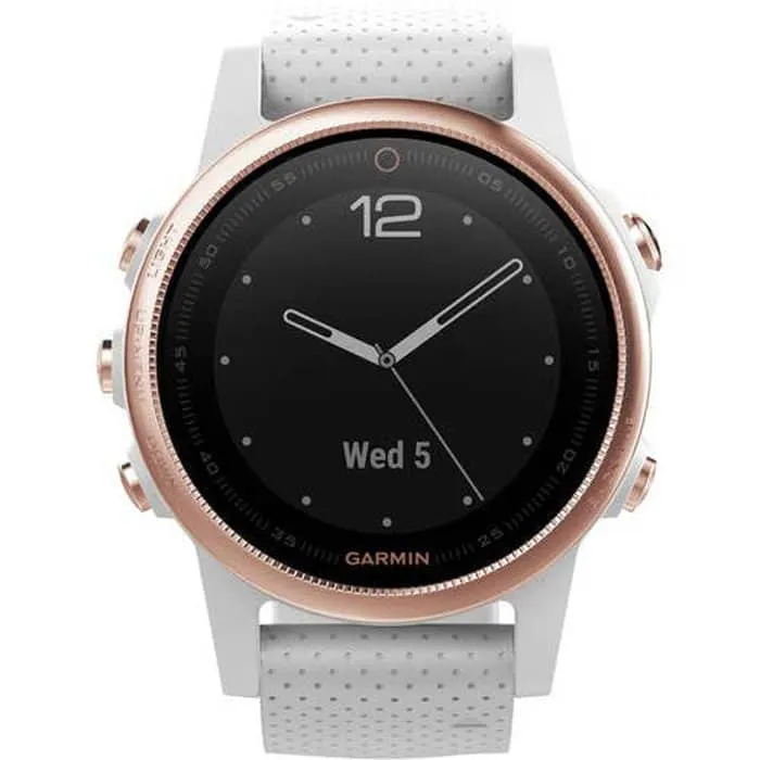 Garmin Fenix 5S Sports Watch with White Band (Sapphire Rose Gold)
