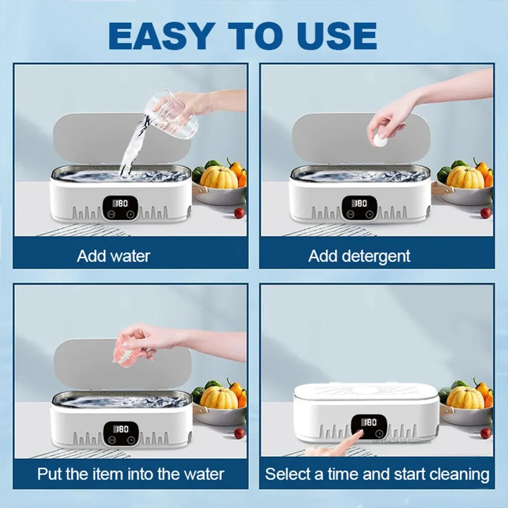 Glasses Ultrasonic Cleaner Jewelry Ultrasound Cleaning Machine High Frequency Ultrasonic Cleanser For Glasses Jewelry Washing