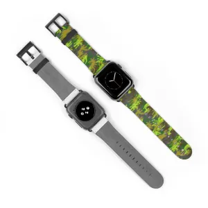 Gray & Green Camo Watch Band, Army Print 38mm/ 42mm Watch Band For Apple Watch- Made in USA