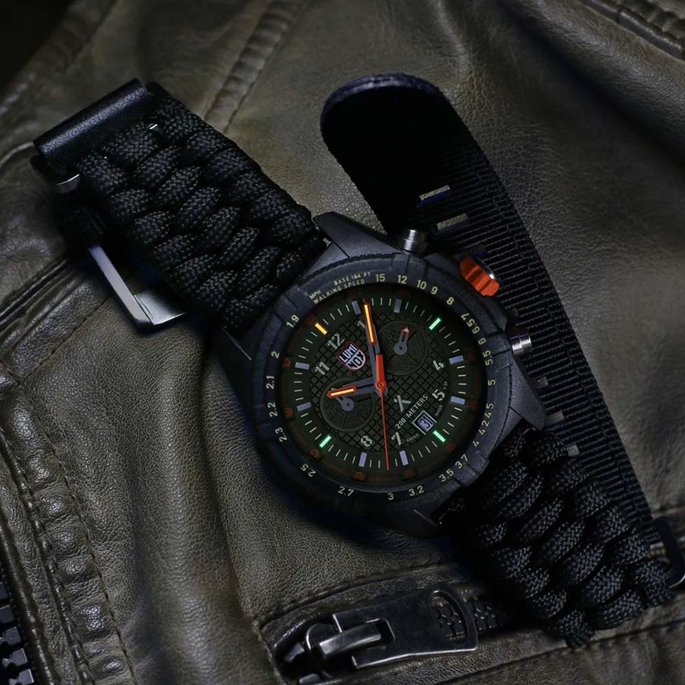Luminox Men's Limited Edition Bear Grylls Survival Land 3780 Series Black Nylon Band Green Dial Quartz Analog Watch - XB.3798.MI
