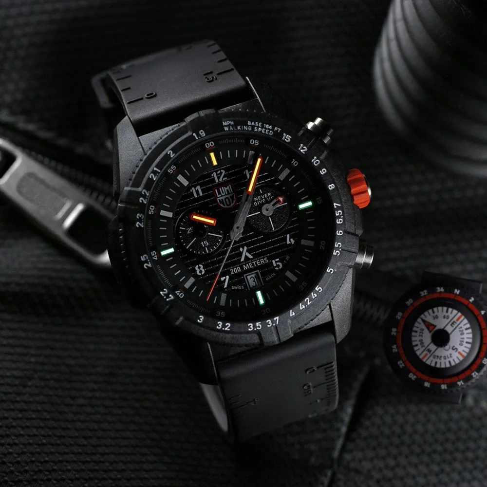 Luminox Men's Limited Edition Bear Grylls Survival Land 3780 Series Black Rubber Band Black Dial Quartz Analog Watch - XB.3782.MI