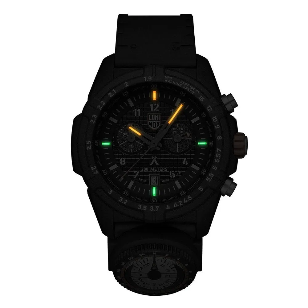 Luminox Men's Limited Edition Bear Grylls Survival Land 3780 Series Black Rubber Band Black Dial Quartz Analog Watch - XB.3782.MI
