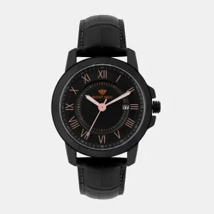 Men Black Analog Leather Watch 8002E-L4404-1