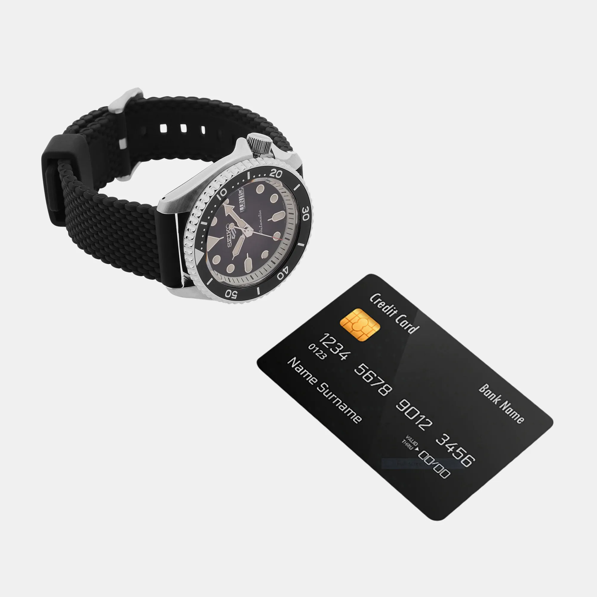 Men's Black Automatic Silicon Watch SRPD73K2