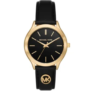 Michael Kors Women's Slim Runway Black Dial Watch - MK7482