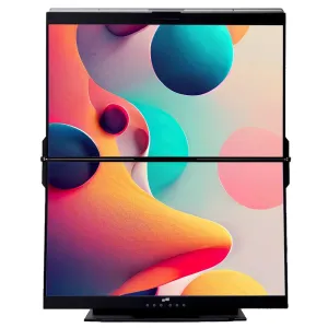 MOBILE PIXELS Geminos T - 24-inch stacked monitors - 10-in-1 multiple docks - Adjustable height and viewing angle - Black
