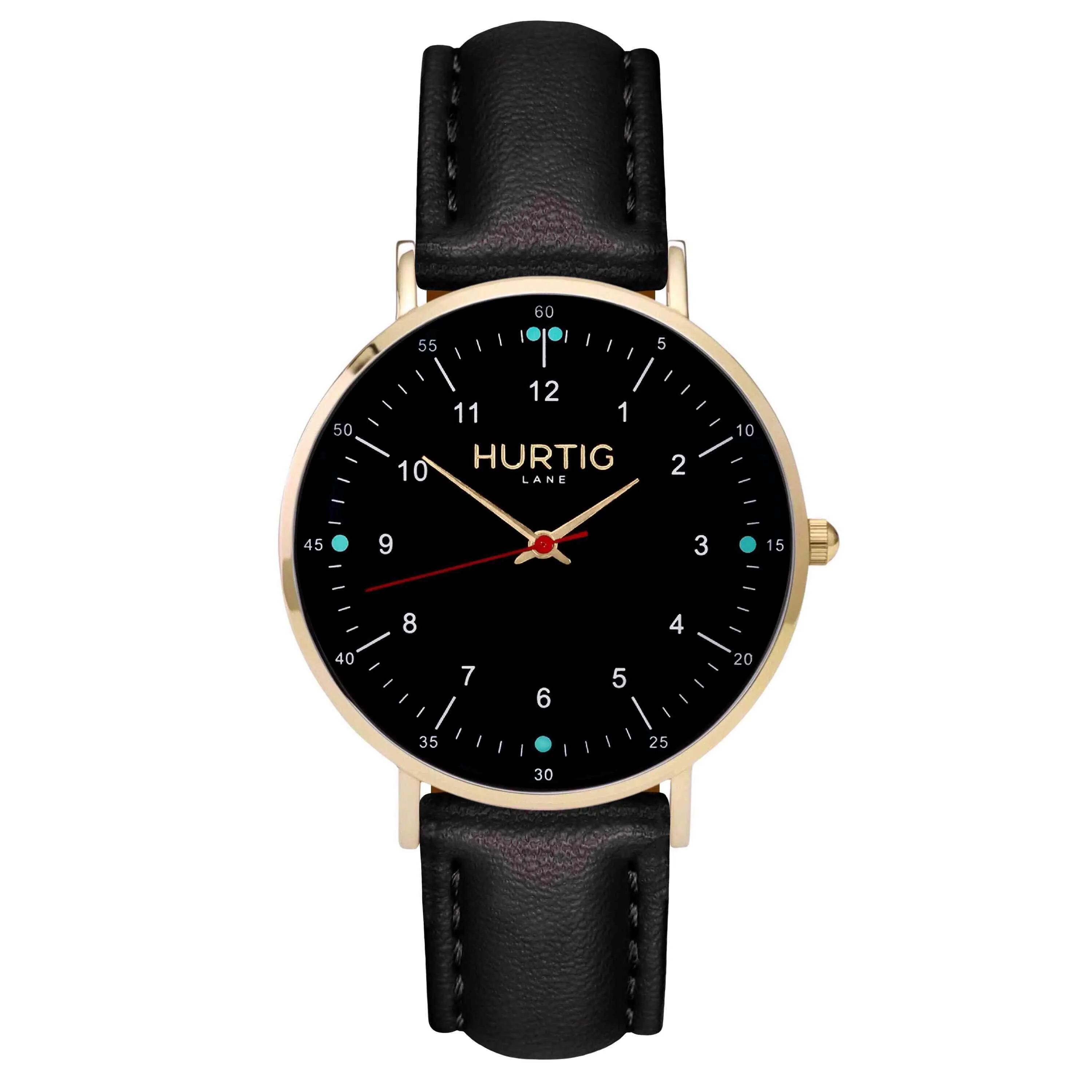 Moderno Vegan Leather Watch Gold, Black & Tan