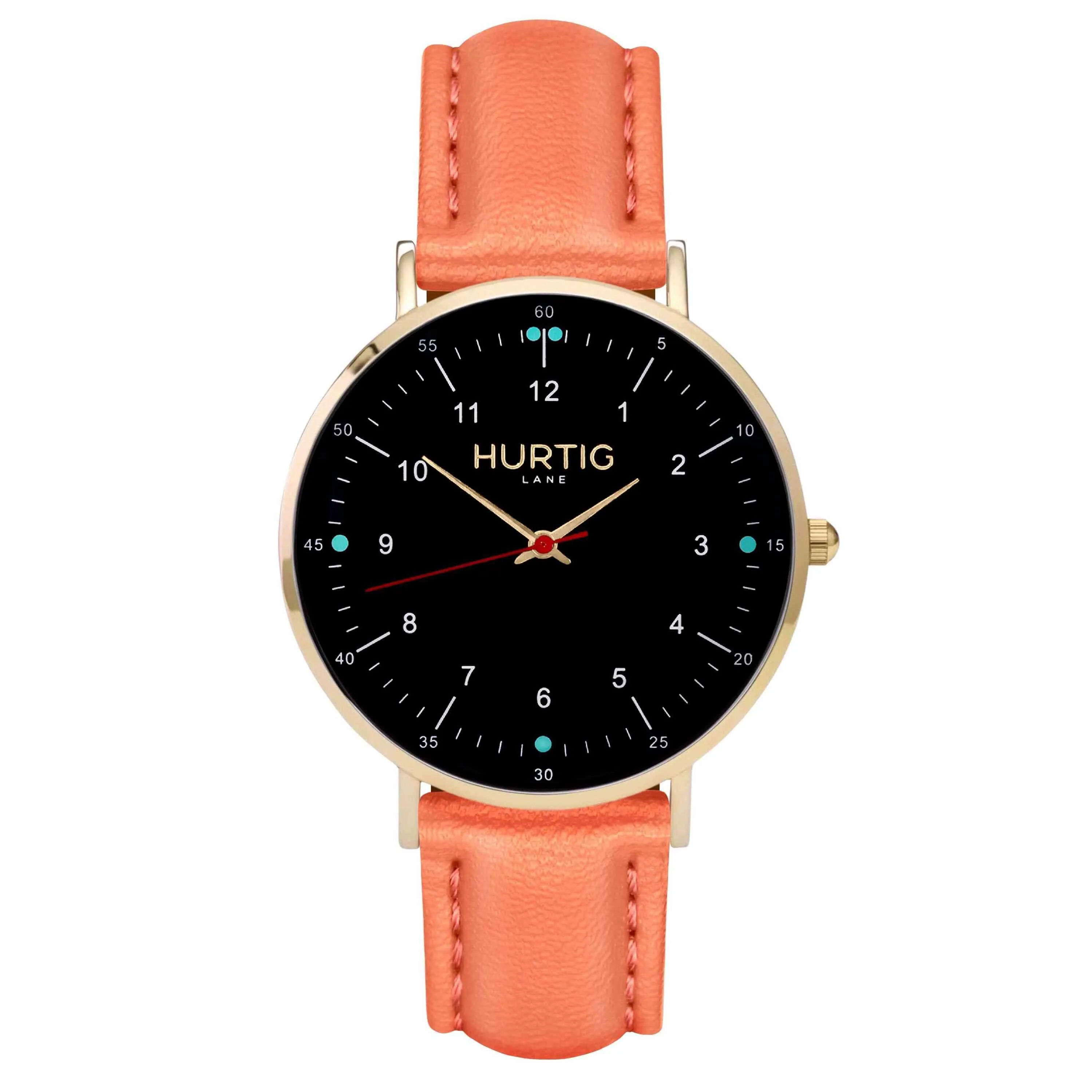 Moderno Vegan Leather Watch Gold, Black & Tan