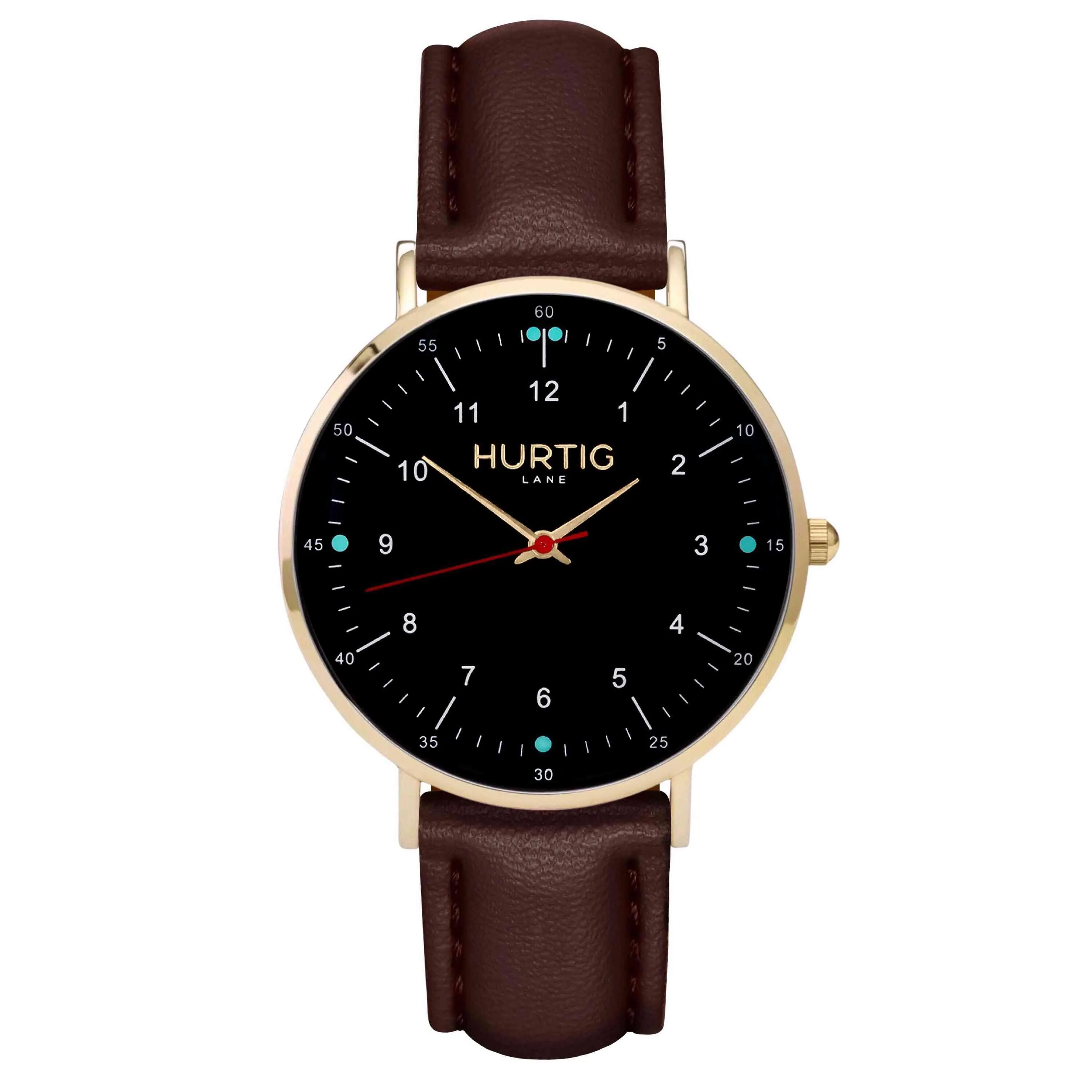 Moderno Vegan Leather Watch Gold, Black & Tan