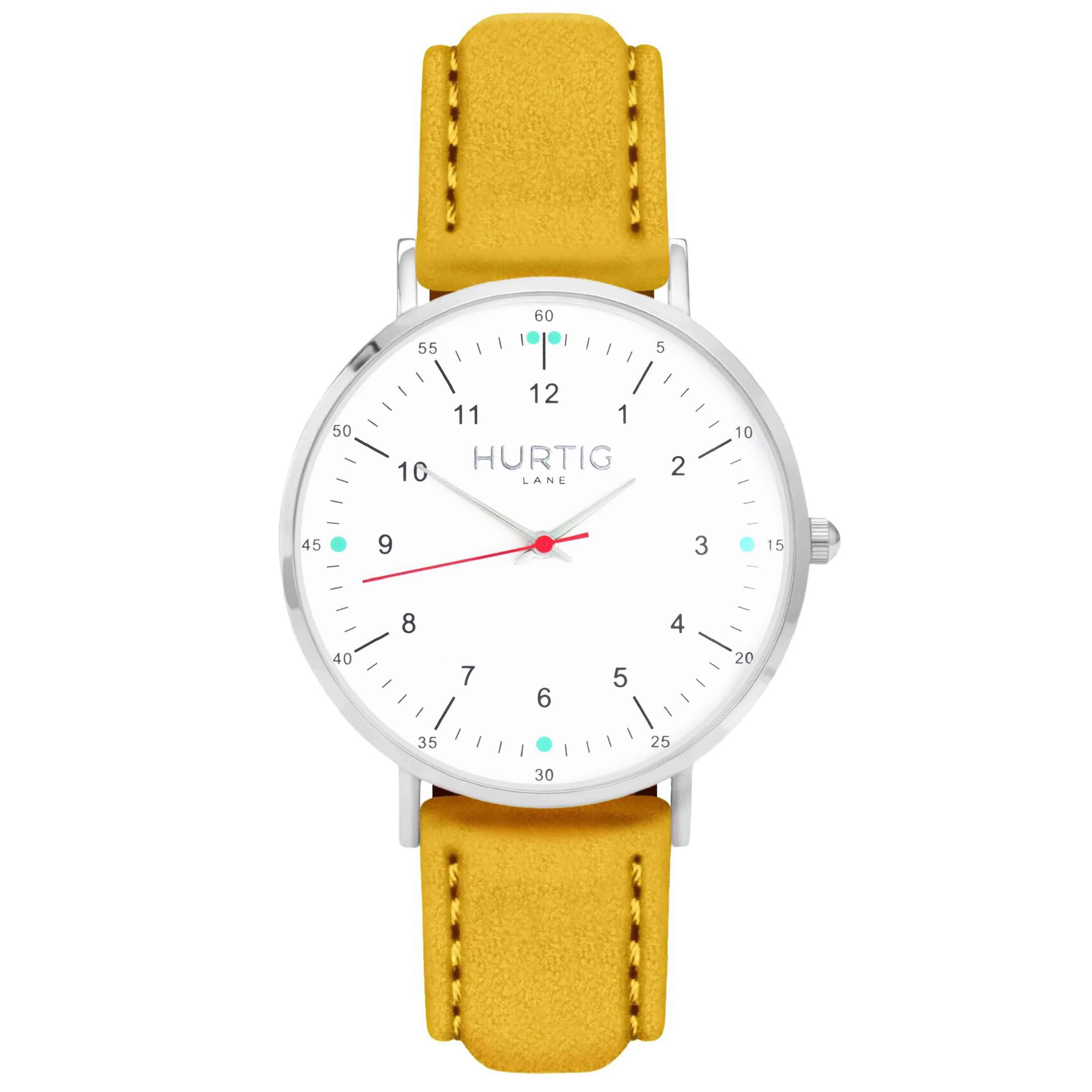 Moderno Vegan Tweed Watch Silver, White & Camel Brown