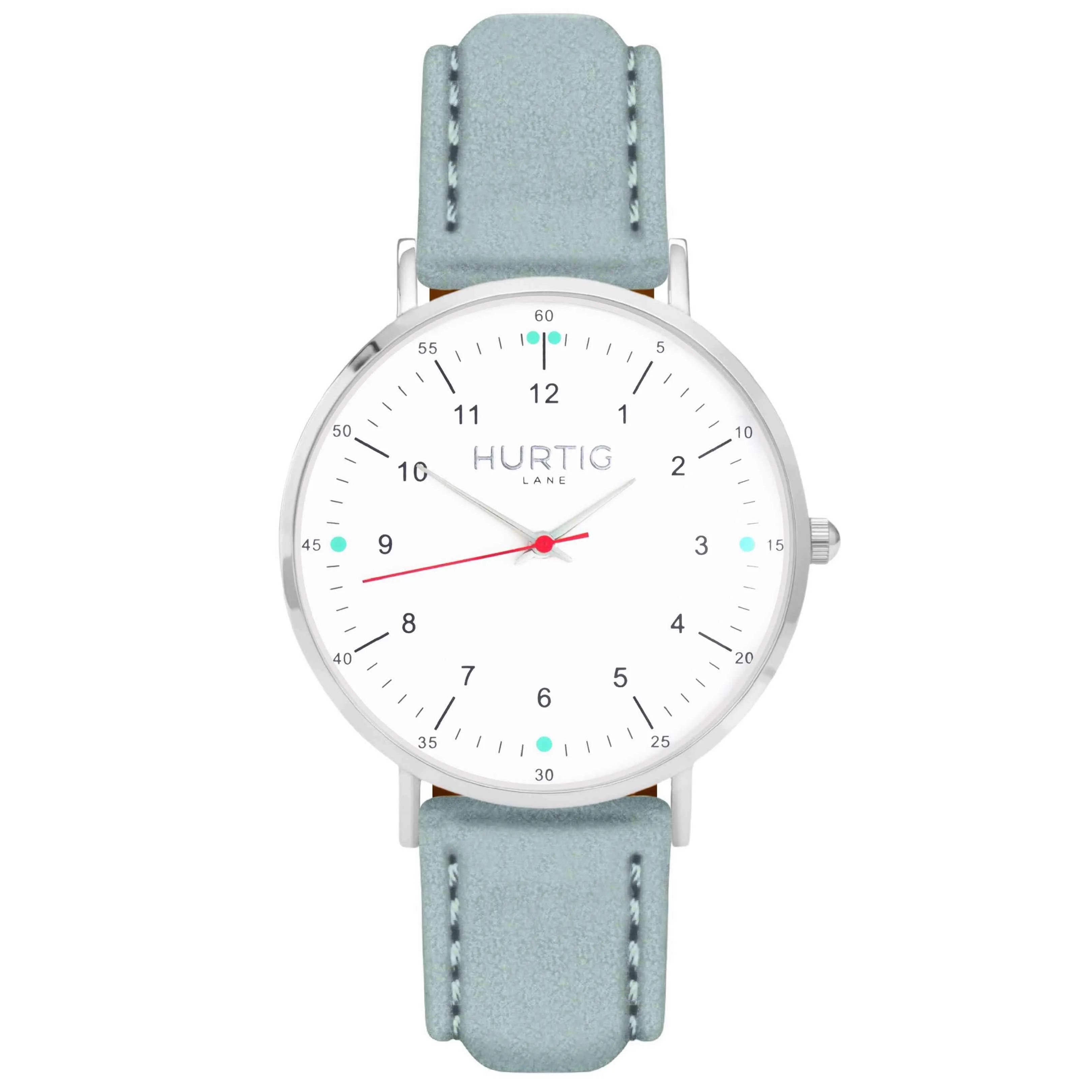 Moderno Vegan Tweed Watch Silver, White & Camel Brown