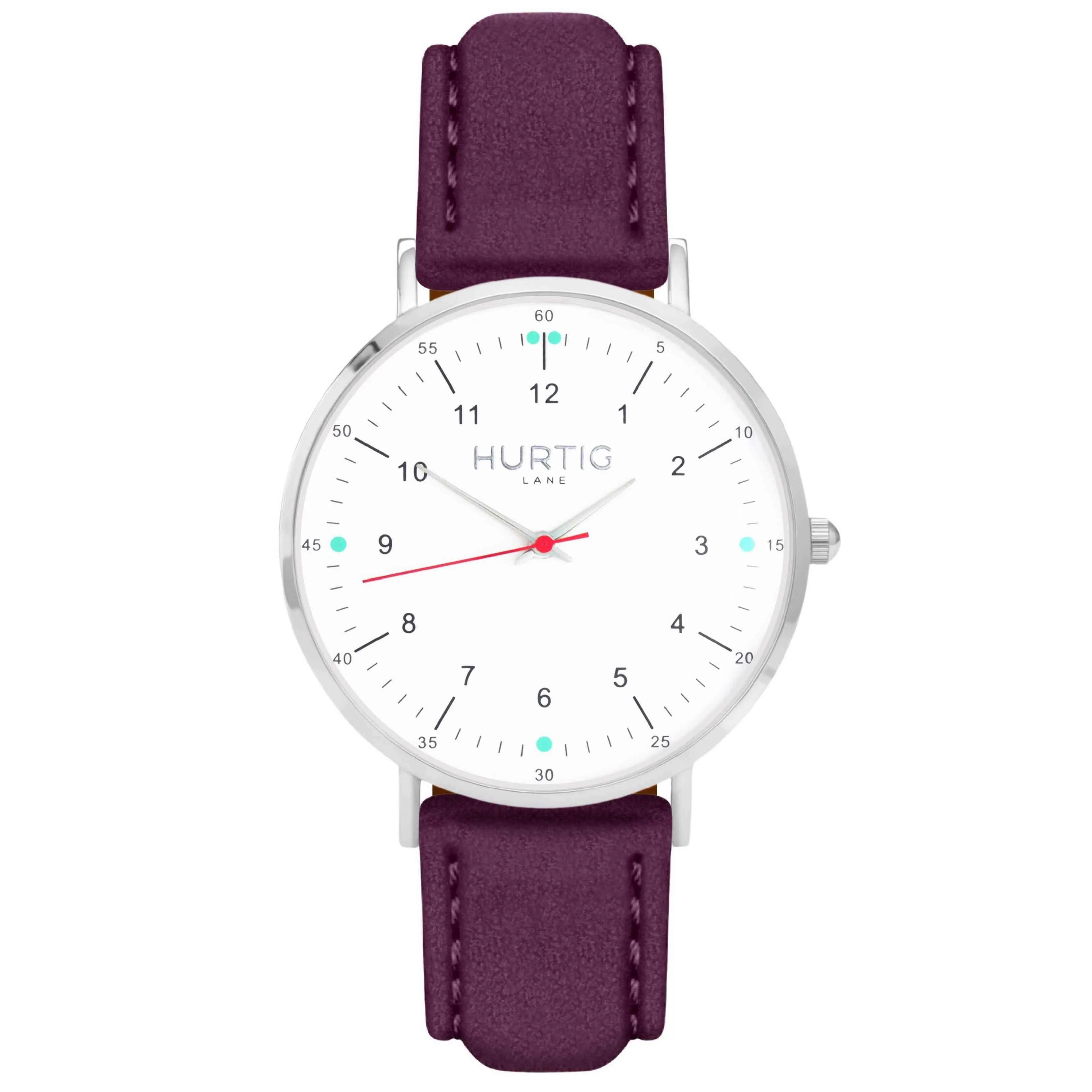 Moderno Vegan Tweed Watch Silver, White & Camel Brown