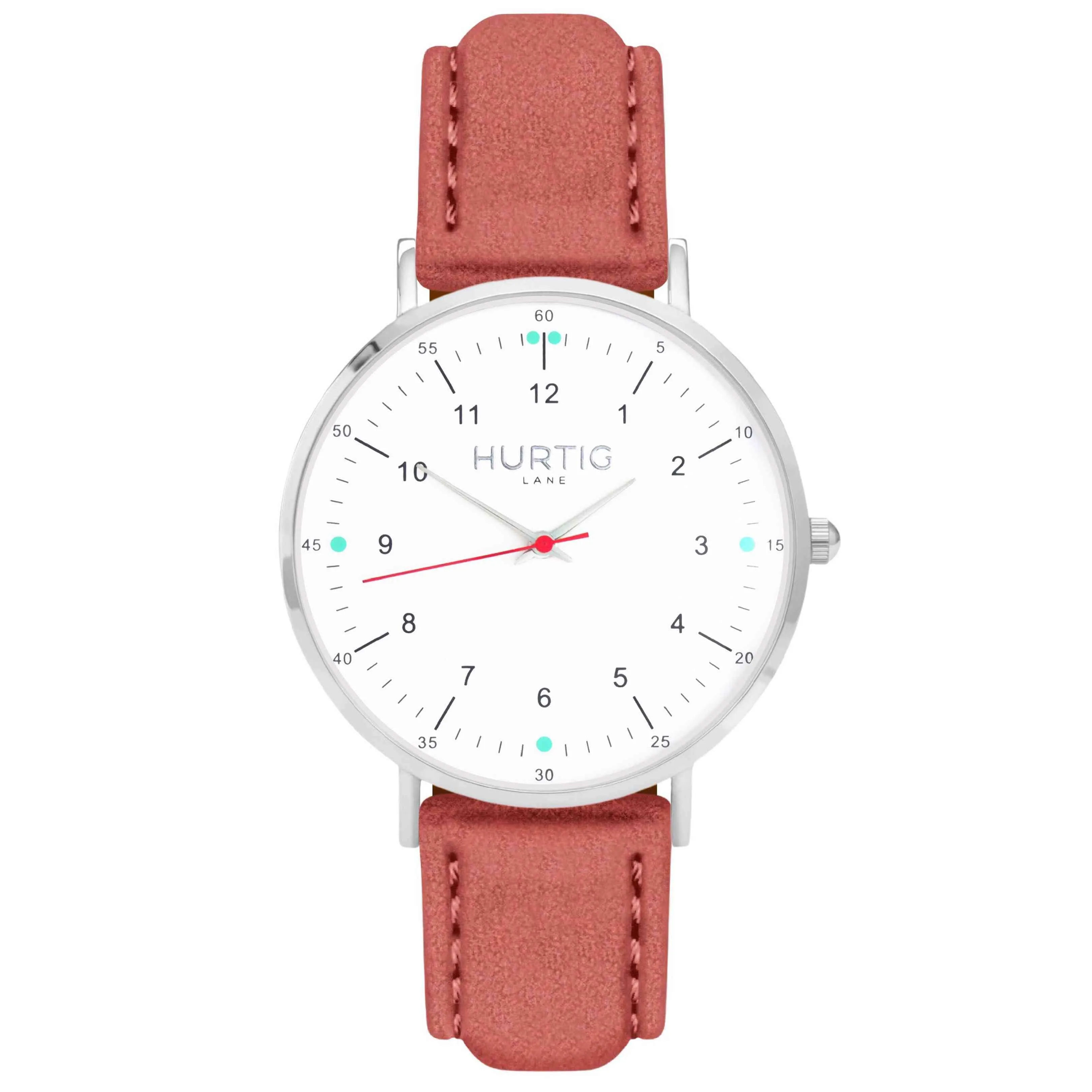 Moderno Vegan Tweed Watch Silver, White & Camel Brown