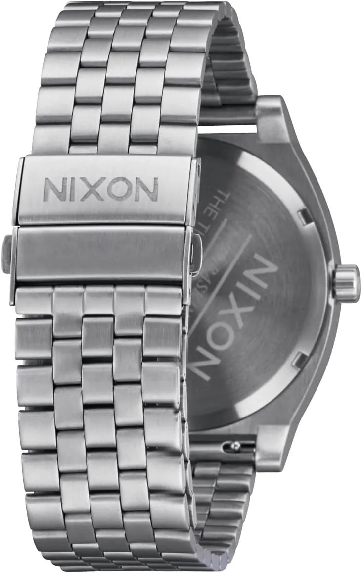 NIXON Time Teller Solar A1369-100m Water Resistant Men's Analog Solar Powered Fashion Watch (40.5mm Watch Face, 20mm 5 Link Stainless Steel Band)