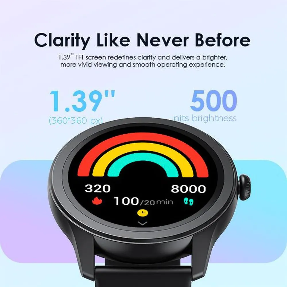 Oraimo Watch 2R OSW-30 Smart Watch With Black Silicone Strap