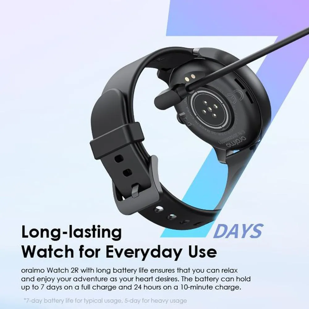 Oraimo Watch 2R OSW-30 Smart Watch With Black Silicone Strap