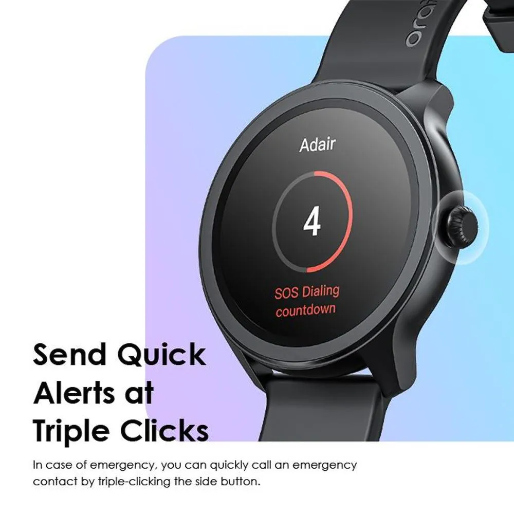 Oraimo Watch 2R OSW-30 Smart Watch With Black Silicone Strap