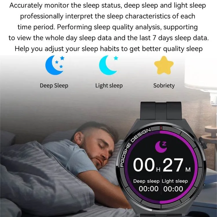 PG3 Pro 1.41-Inch Bluetooth Smart Watch with Heart Rate and Blood Pressure Monitoring