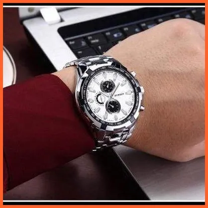 Quartz Waterproof Sport Military Watches For Men | Luxury Branded Casual Business Stainless Steel Mens Wristwatch