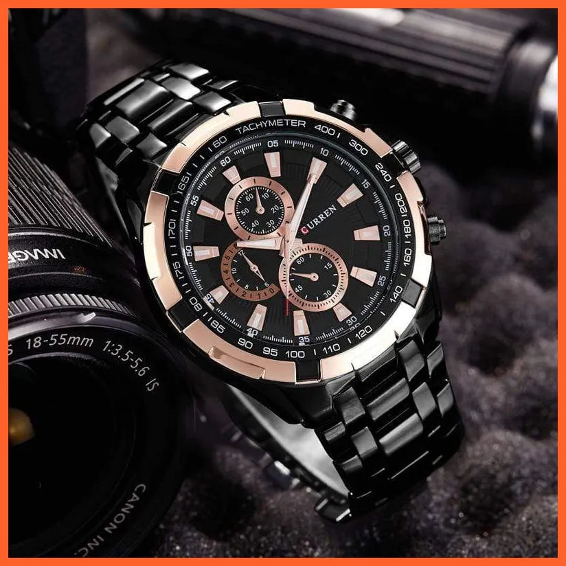 Quartz Waterproof Sport Military Watches For Men | Luxury Branded Casual Business Stainless Steel Mens Wristwatch