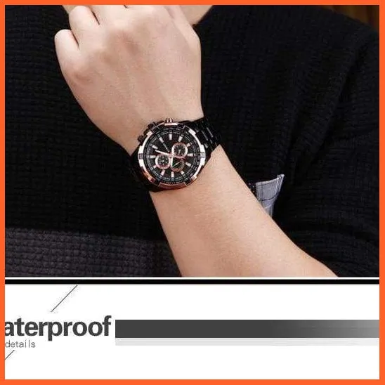Quartz Waterproof Sport Military Watches For Men | Luxury Branded Casual Business Stainless Steel Mens Wristwatch