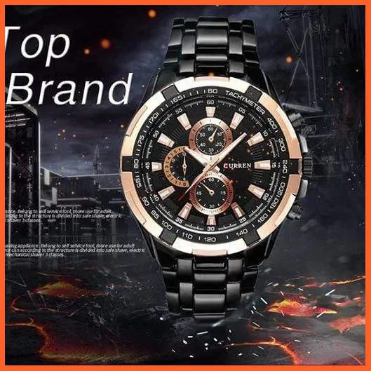 Quartz Waterproof Sport Military Watches For Men | Luxury Branded Casual Business Stainless Steel Mens Wristwatch