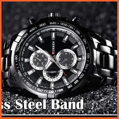 Quartz Waterproof Sport Military Watches For Men | Luxury Branded Casual Business Stainless Steel Mens Wristwatch