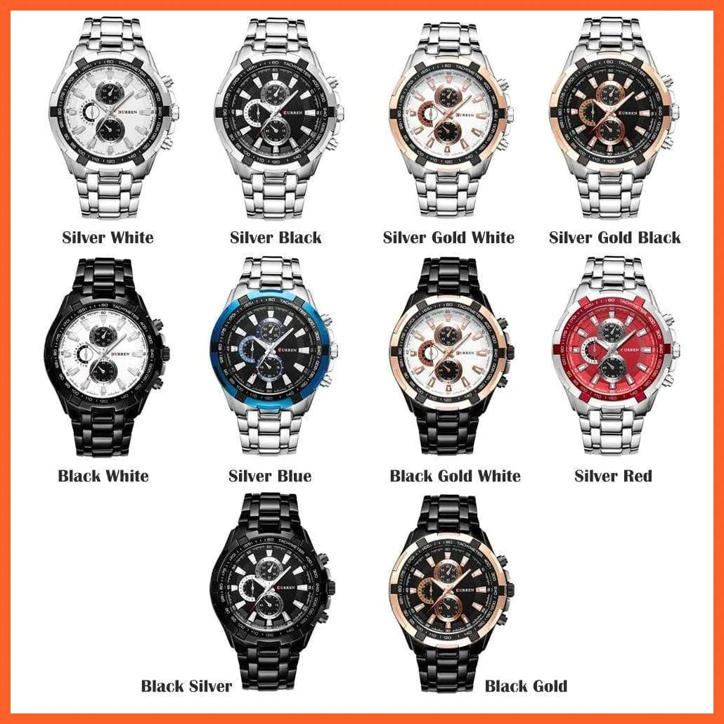 Quartz Waterproof Sport Military Watches For Men | Luxury Branded Casual Business Stainless Steel Mens Wristwatch