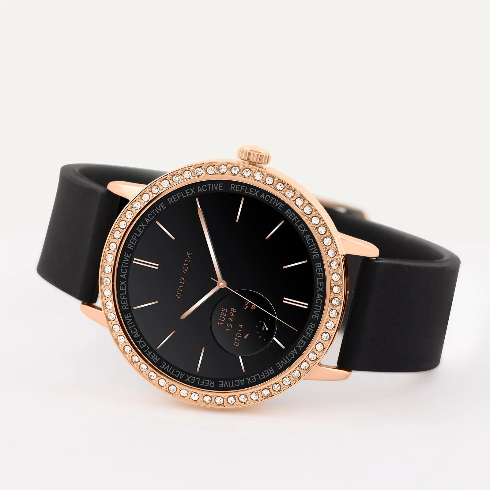Reflex Active Black Stone Set Series 07 Smart Watch