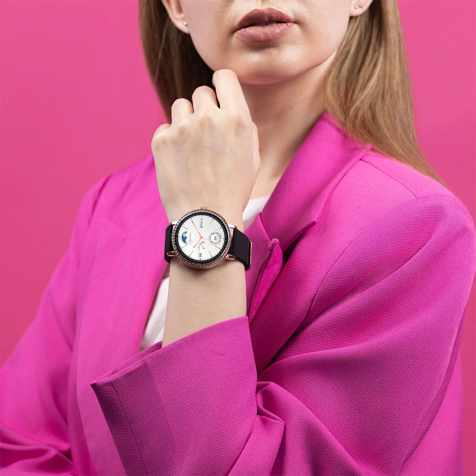 Reflex Active Black Stone Set Series 07 Smart Watch