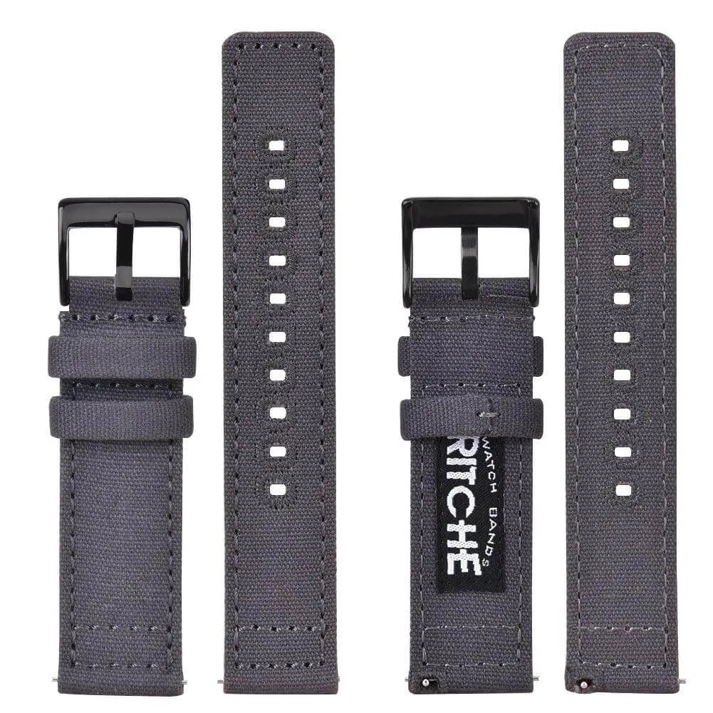Ritche Smoke Grey Canvas Quick Release Black Buckle