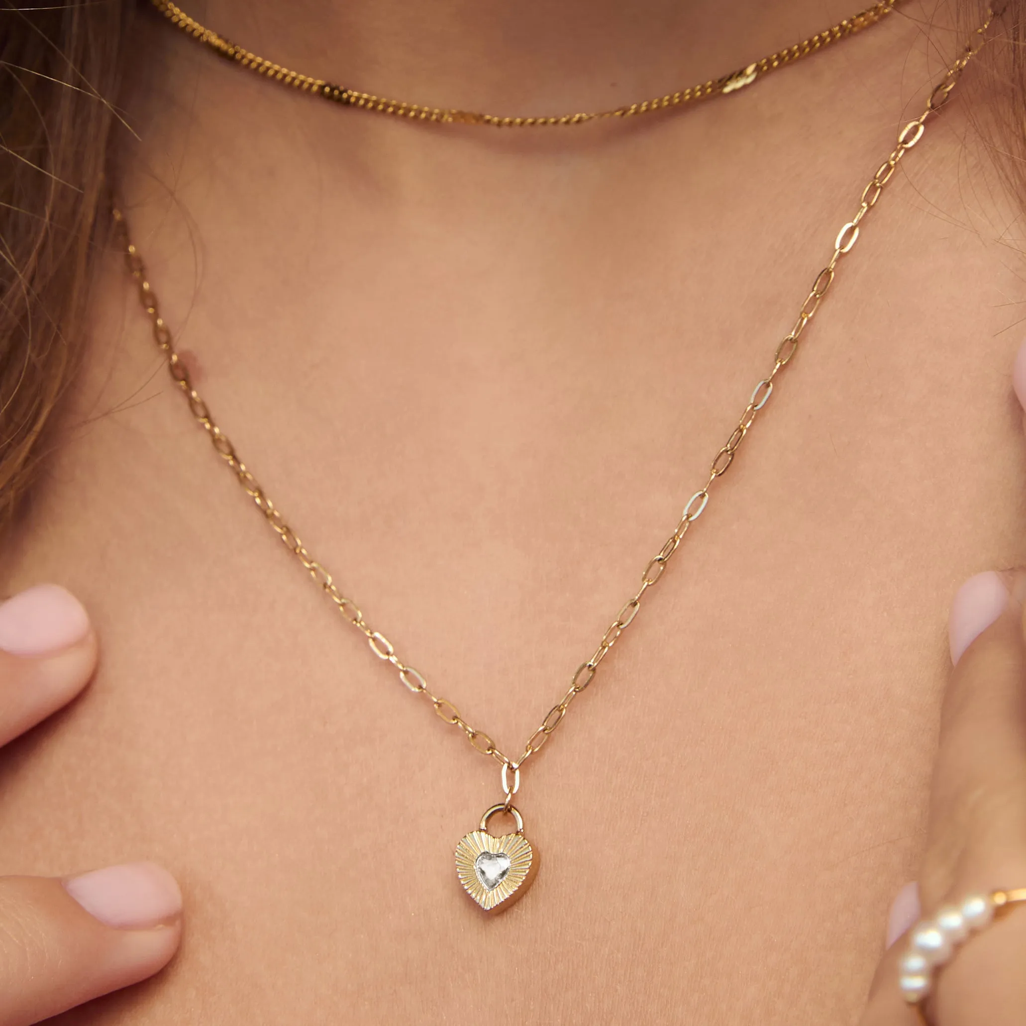Ruby Heart Necklace - Stone