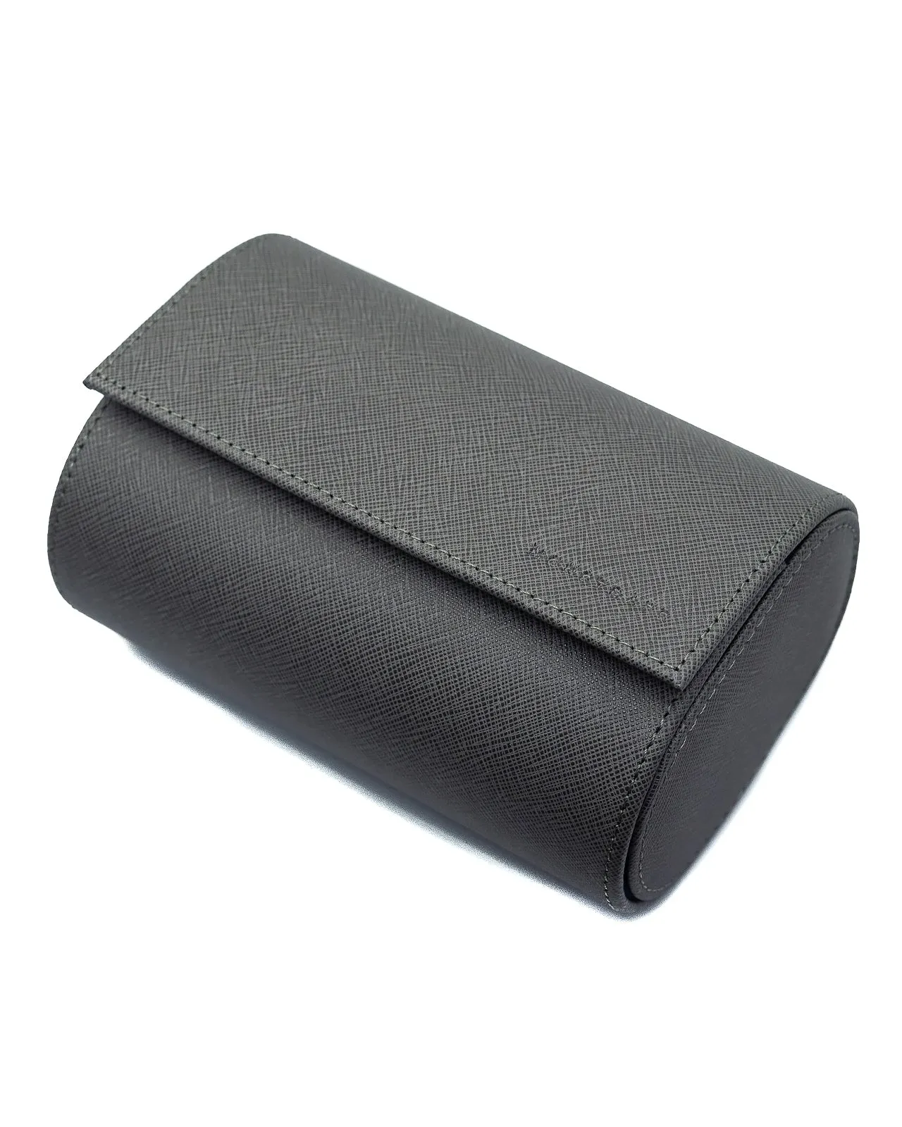 Saffiano Leather Two Watch Roll (Grey)