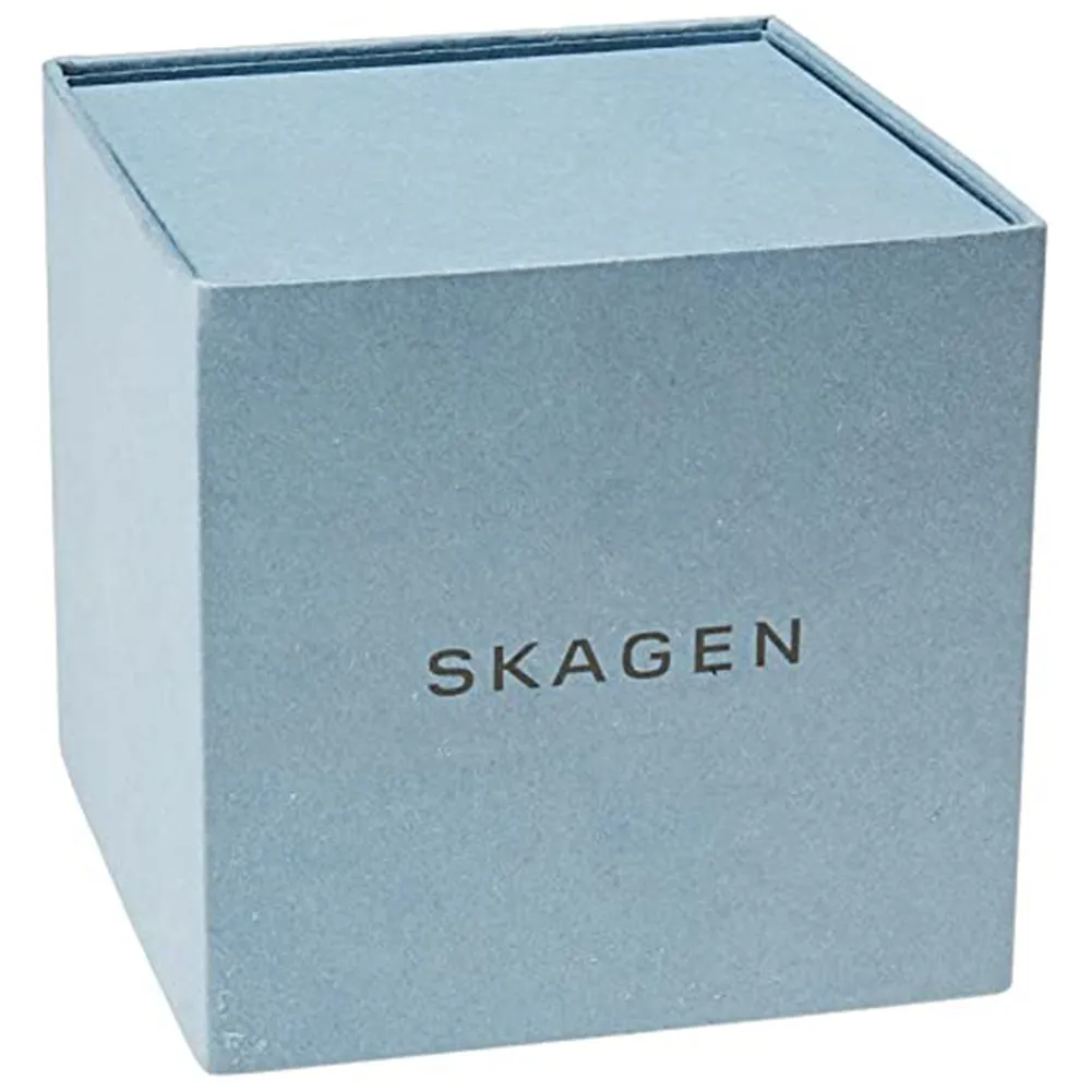 Skagen Mens Black Dial Leather Strap Grenen 1496 in 2 Hand Wirst Watch - SKW6459