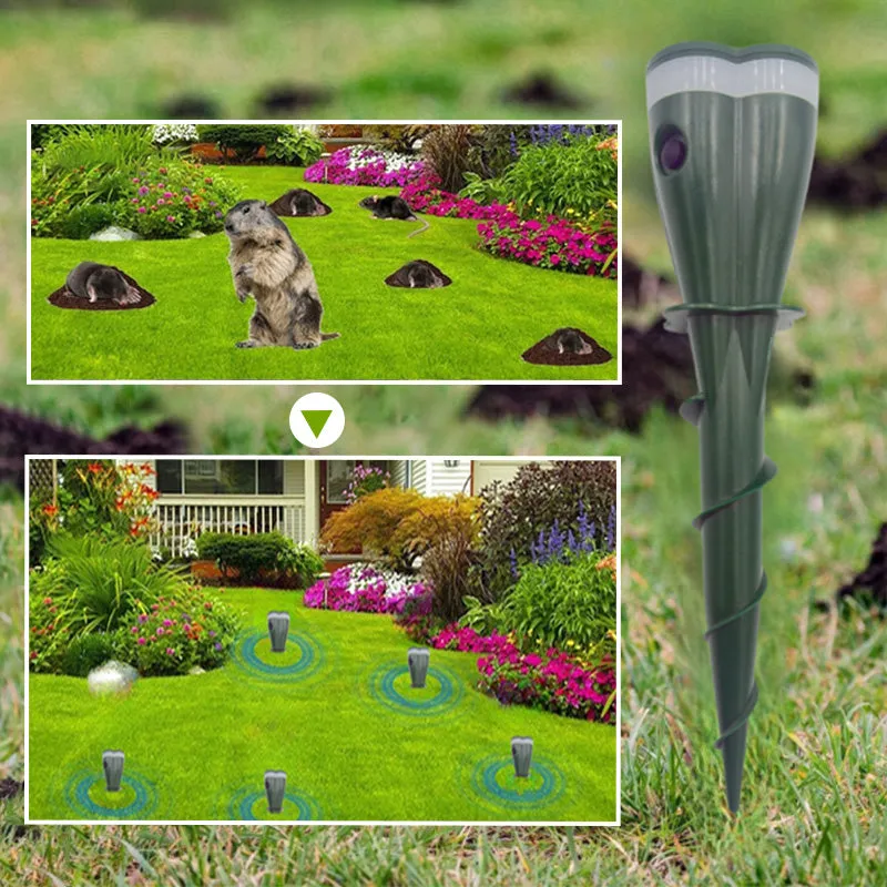  Solar Powered Waterproof Screw Mole Repellent