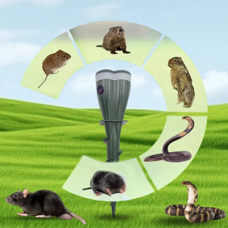  Solar Powered Waterproof Screw Mole Repellent